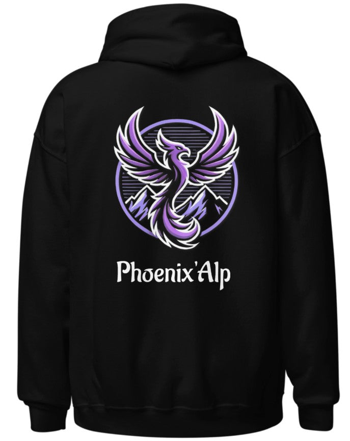 Sweat à capuche noir  - Phoenix'Alp